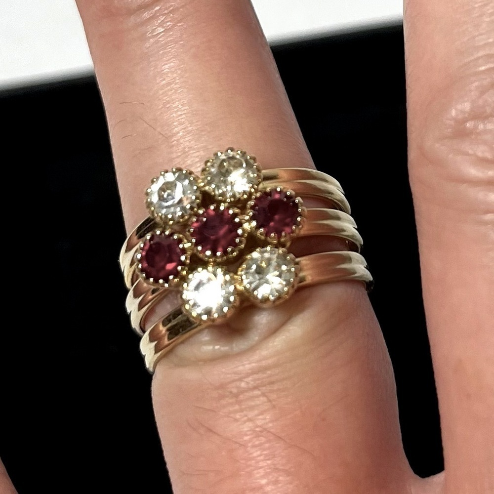 Costume stacking ring. Set of 3. Adjustable Gold tone. Size 5-9.